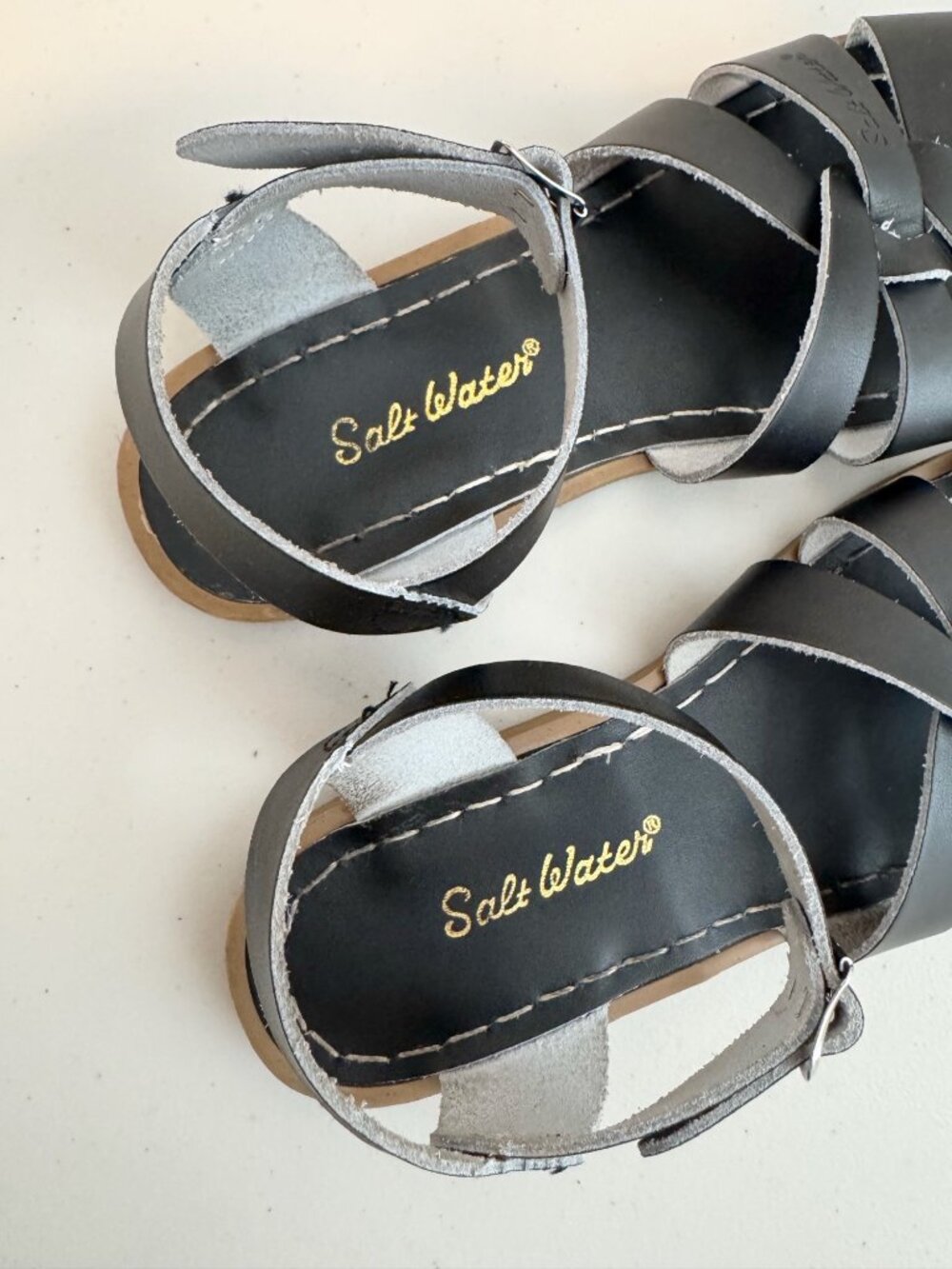 Salt Water Original Sandals Womens Size 6 Black Water Friendly Leather Coastal - Picture 7 of 12